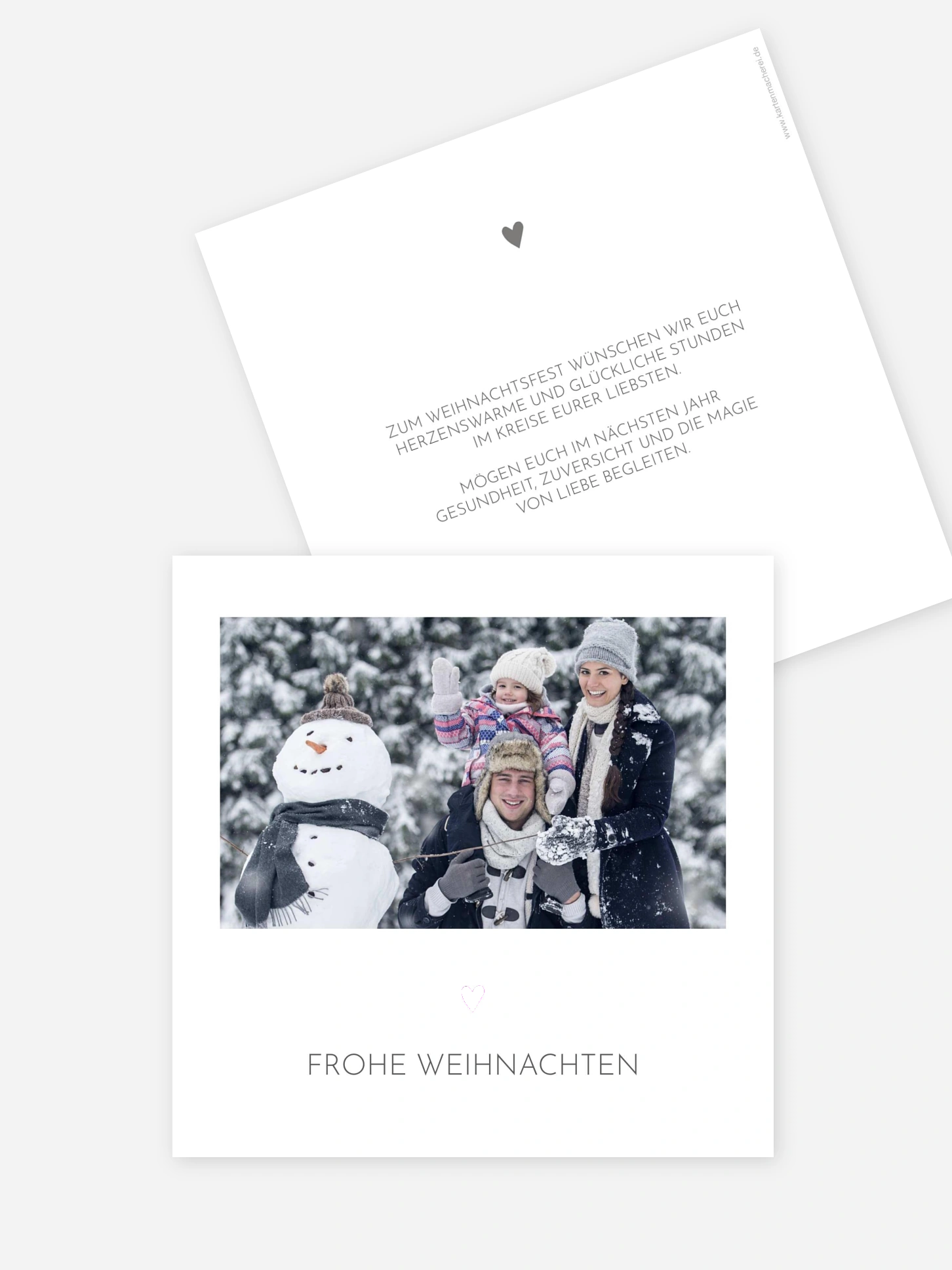 Weihnachtskarte Zarte Herzen