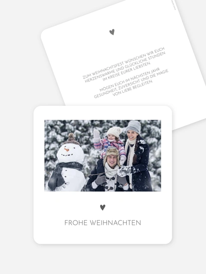 Weihnachtskarte Zarte Herzen