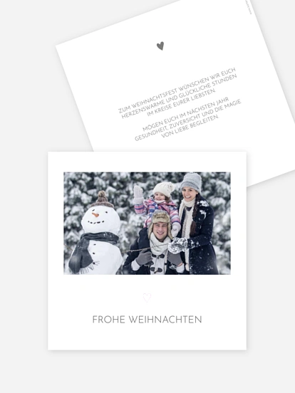 Weihnachtskarte Zarte Herzen