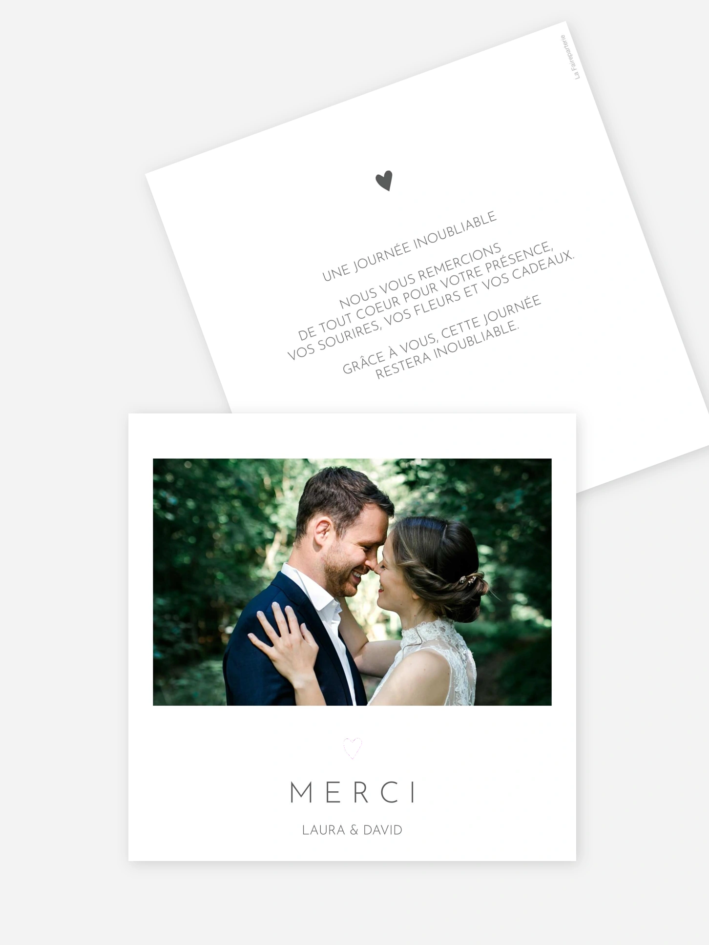Carte de remerciements Tendre cœur