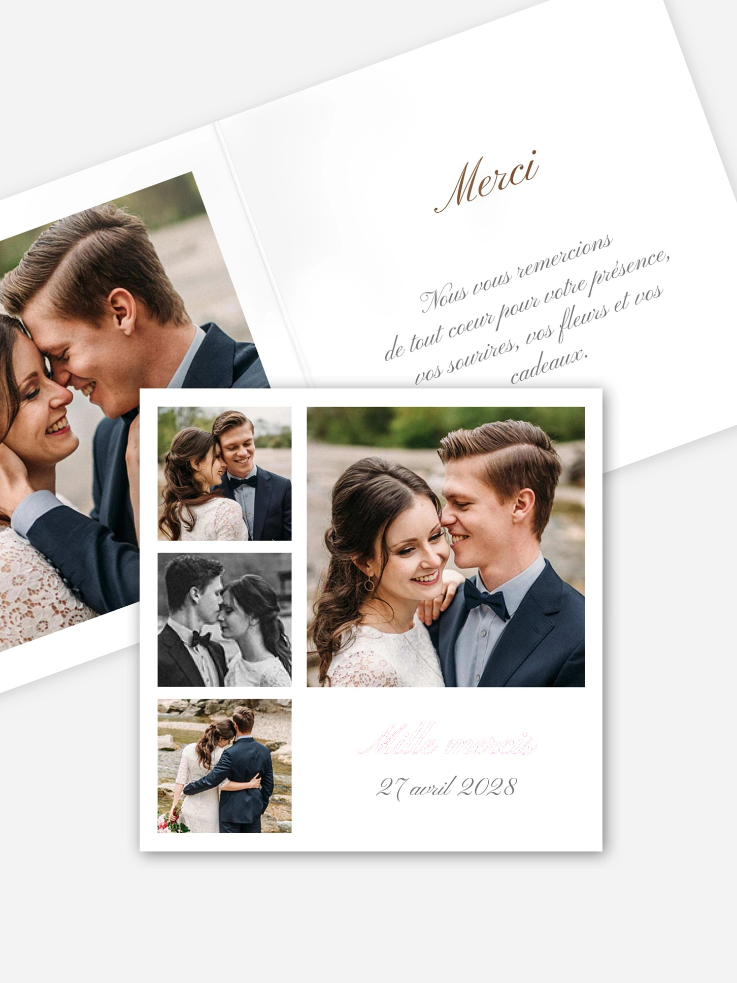 Carte de remerciements Souvenir d’amour
