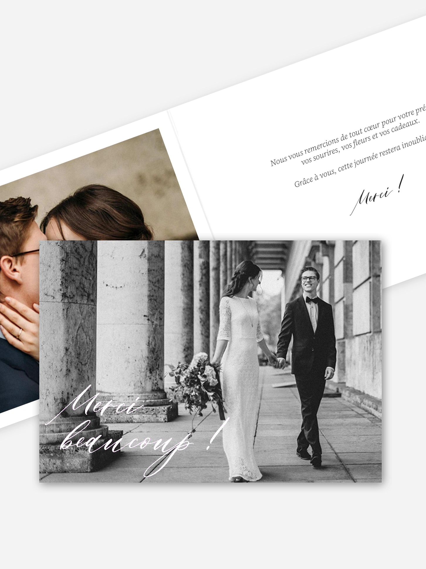 Carte de remerciements Pétales d’amour