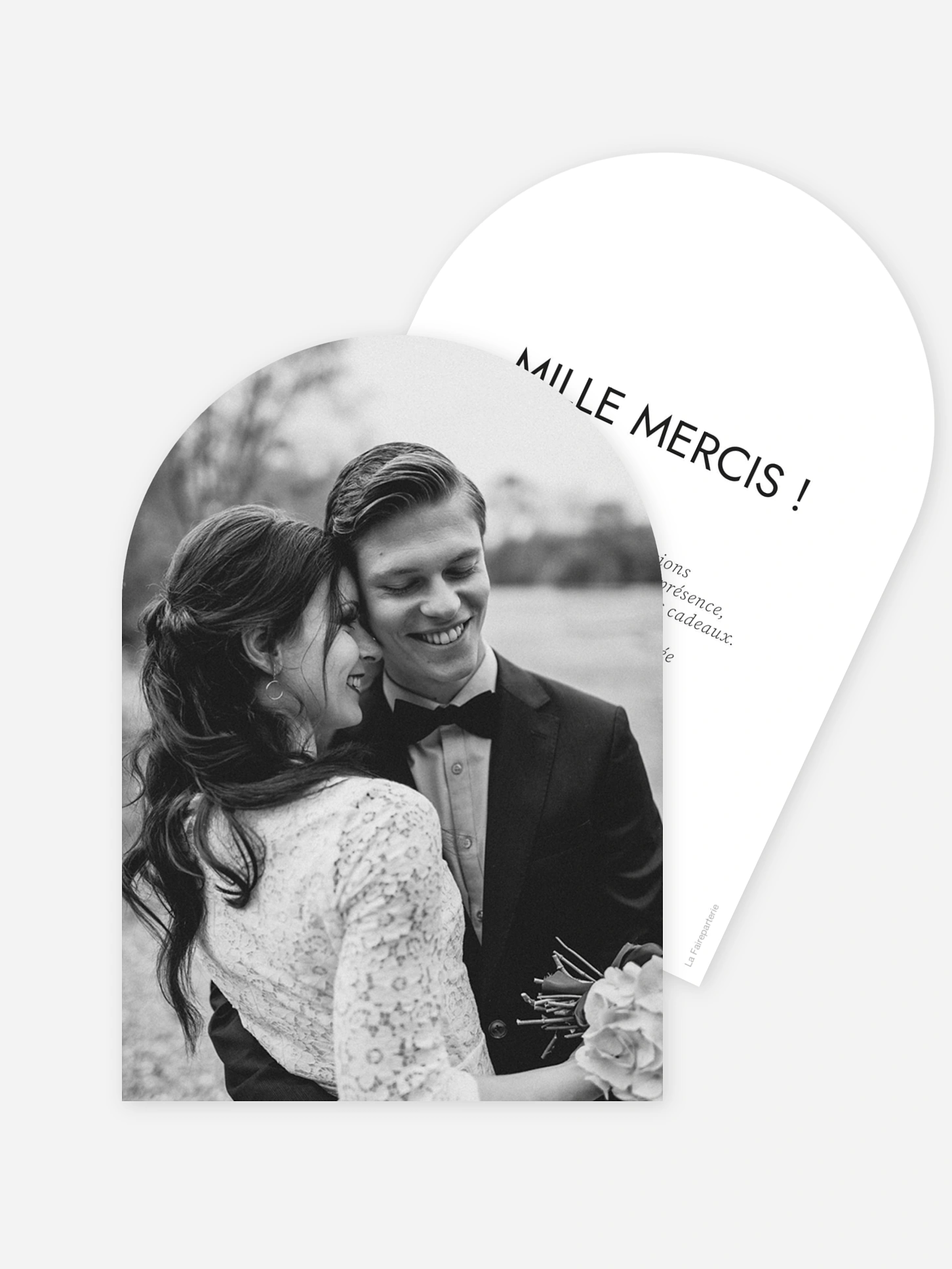 Carte de remerciements L’amour en grand