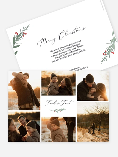 Weihnachtskarte Stiller Winterkranz