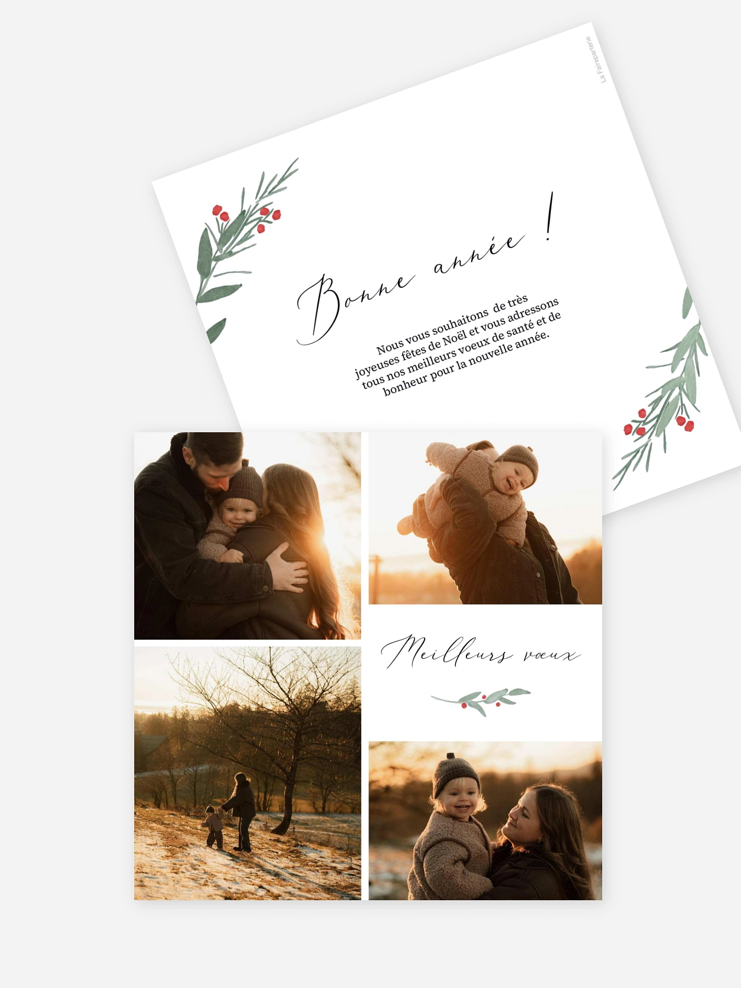 Carte de voeux Noël végétal