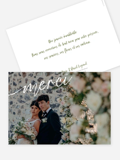 Carte de remerciements Geste d’amour
