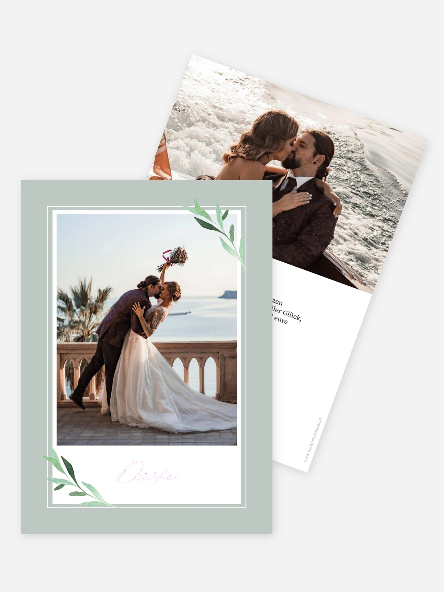 Dankeskarte Hochzeit Lavendelblatt