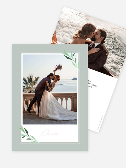 Dankeskarte Hochzeit Lavendelblatt