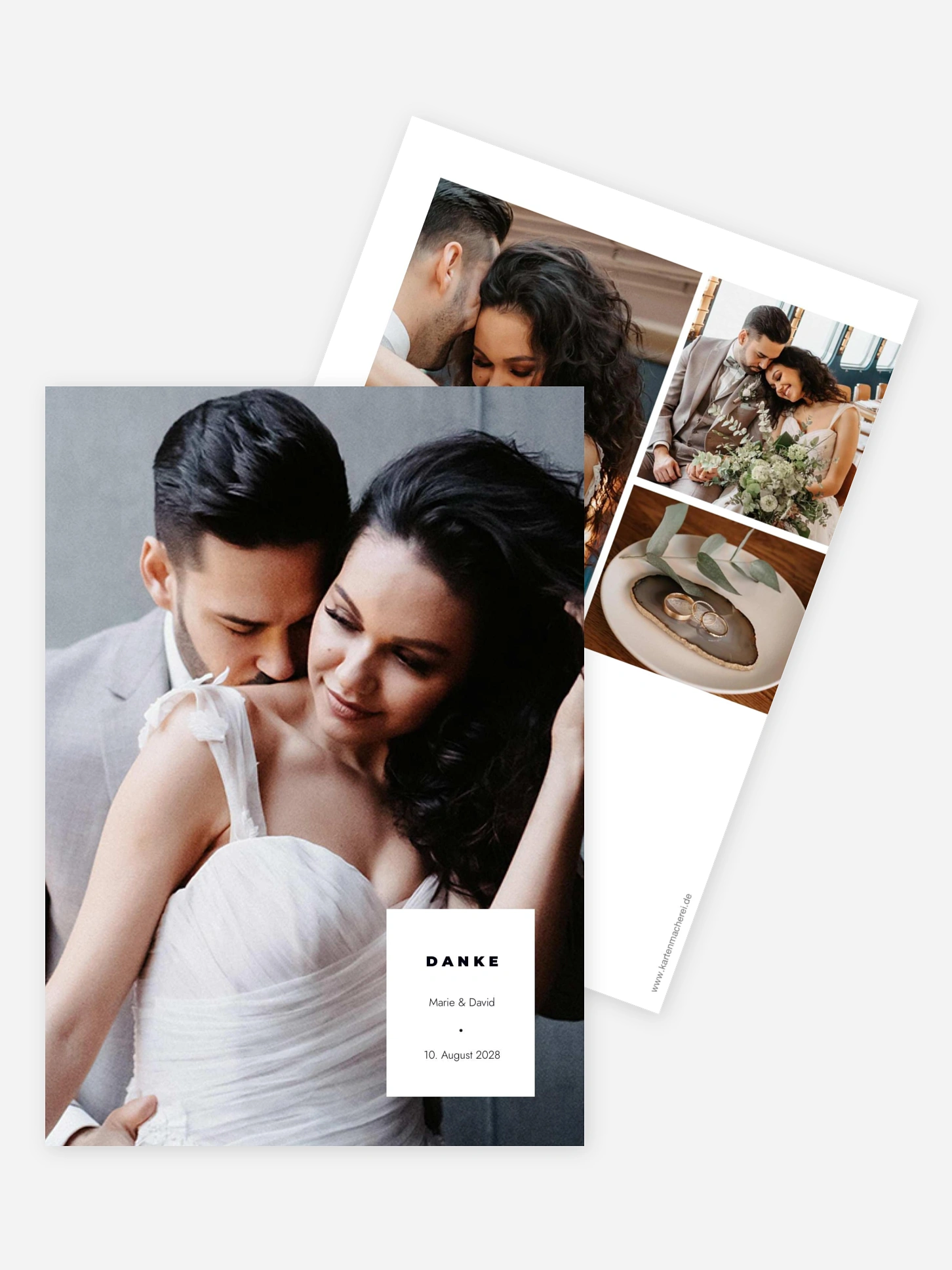 Dankeskarte Hochzeit Zartes Medaillon