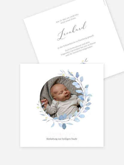 Taufeinladung Wiesenbouquet