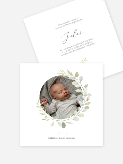 Faire-part baptême Bouquet d’amour