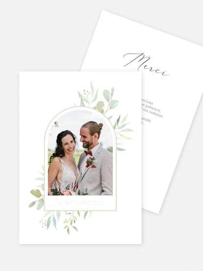 Carte de remerciements Bouquet d’amour
