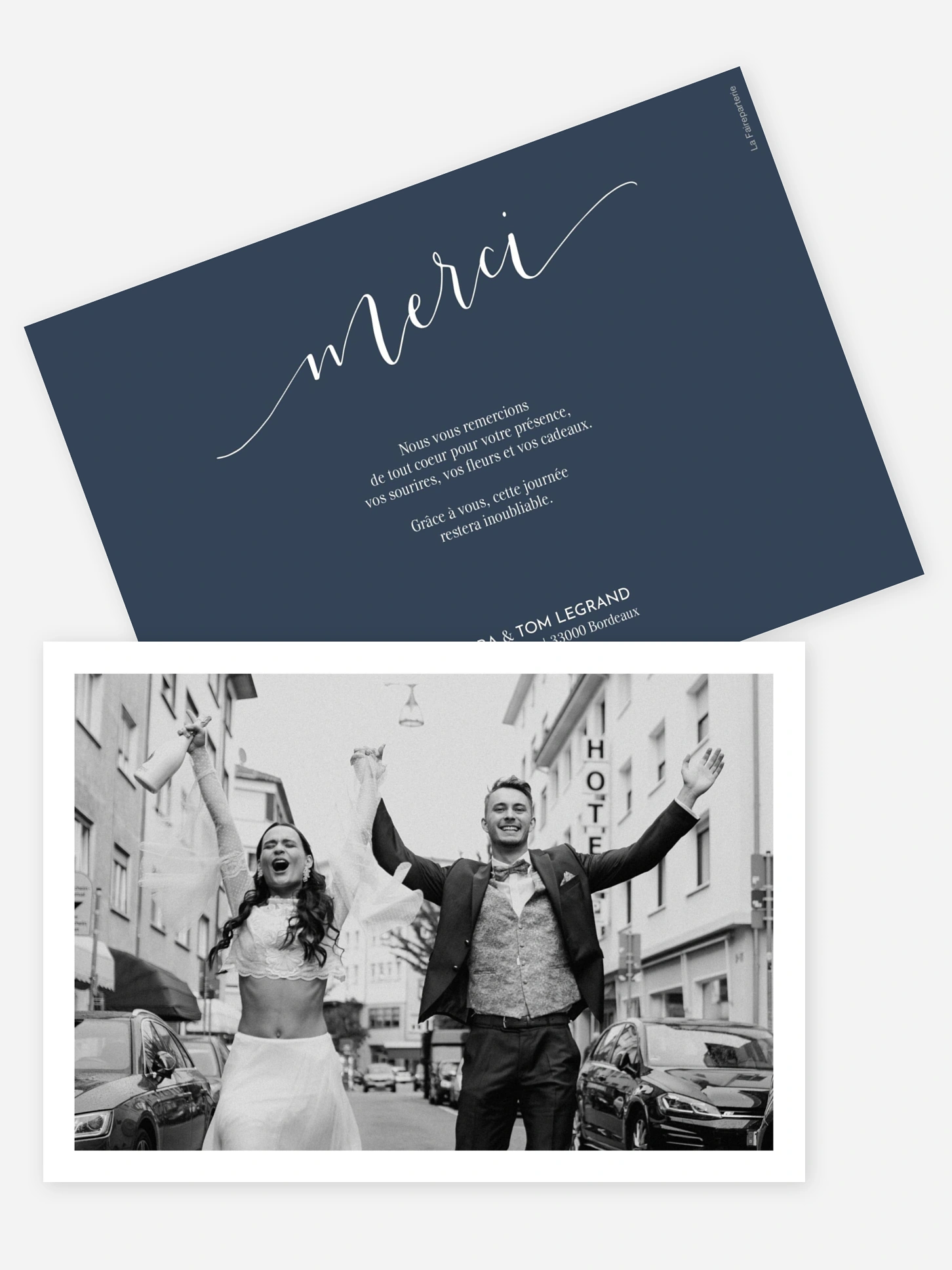 Carte de remerciements Danse d’amour