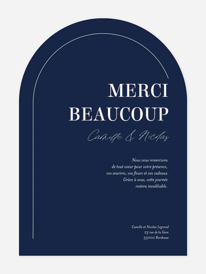 Carte de remerciements Arche Royale