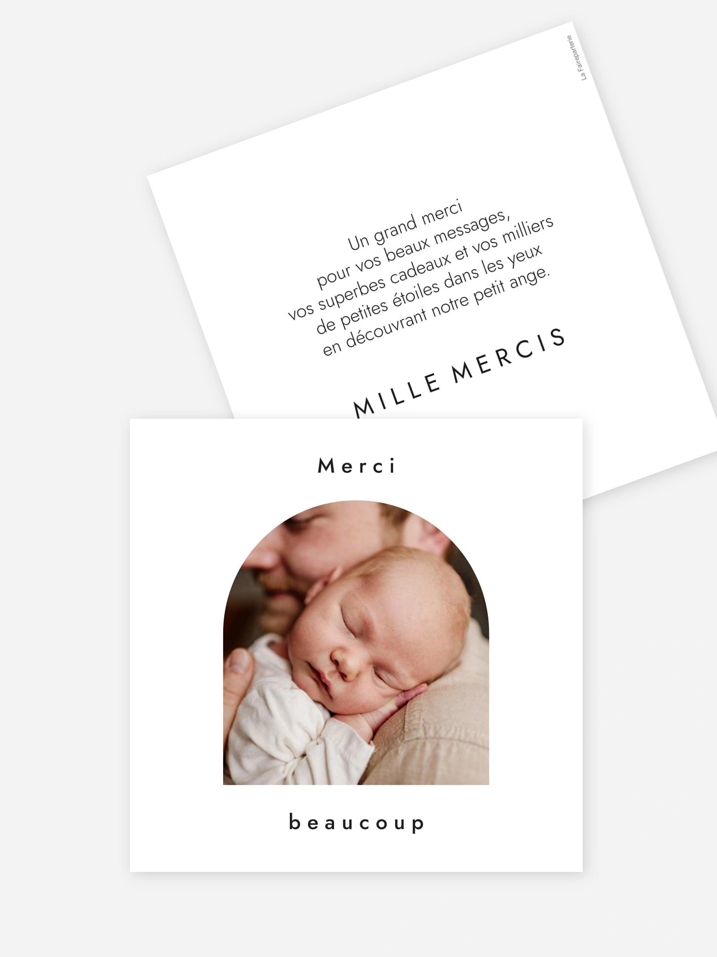 Carte remerciement naissance Douce arche