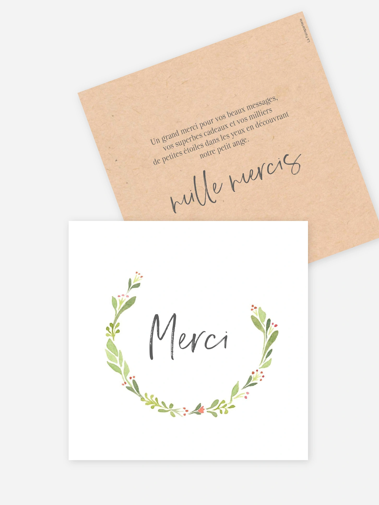 Carte remerciement naissance Douce cueillette