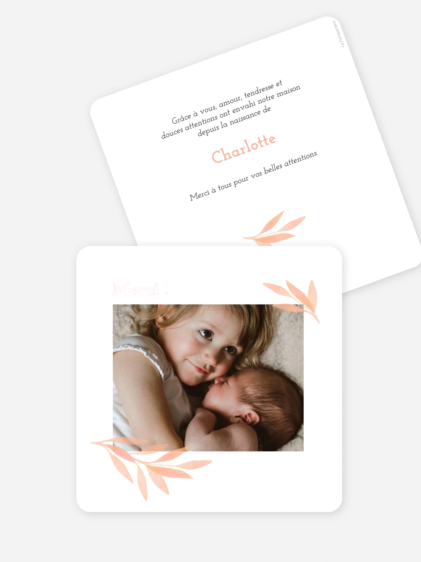 Carte remerciement naissance Lueur d’aquarelle