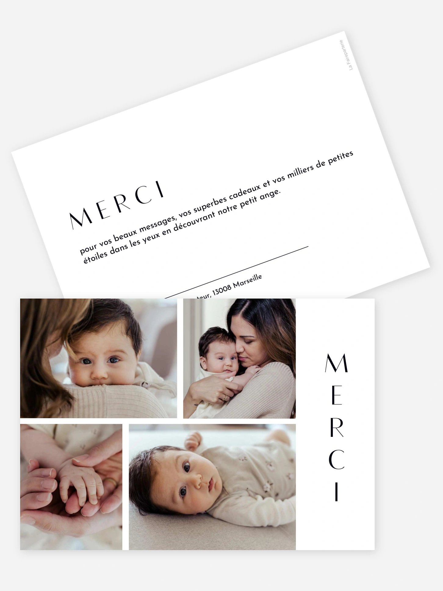 Carte remerciement naissance Éclat de tendresse