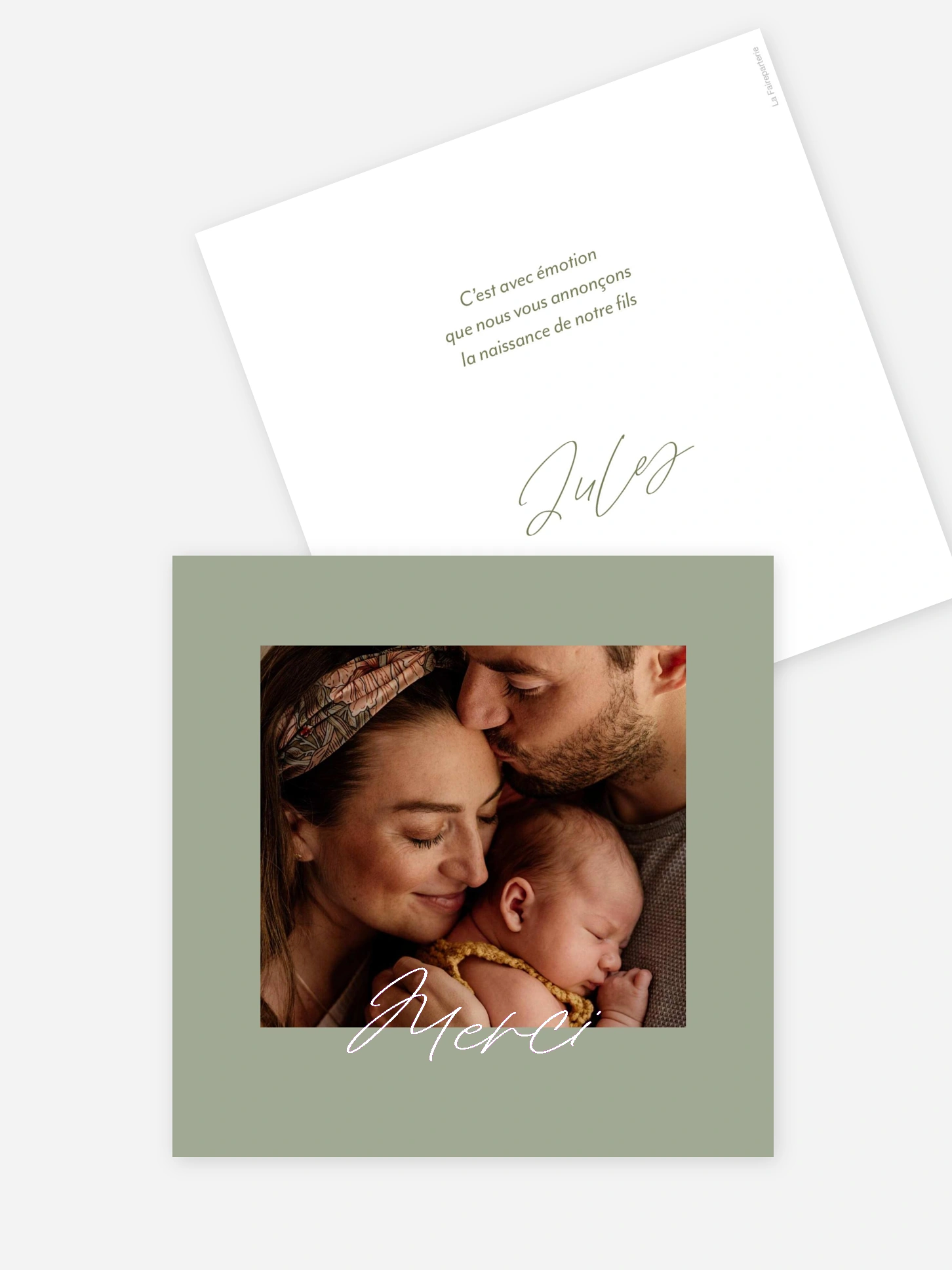 Carte remerciement naissance Nouveau trésor