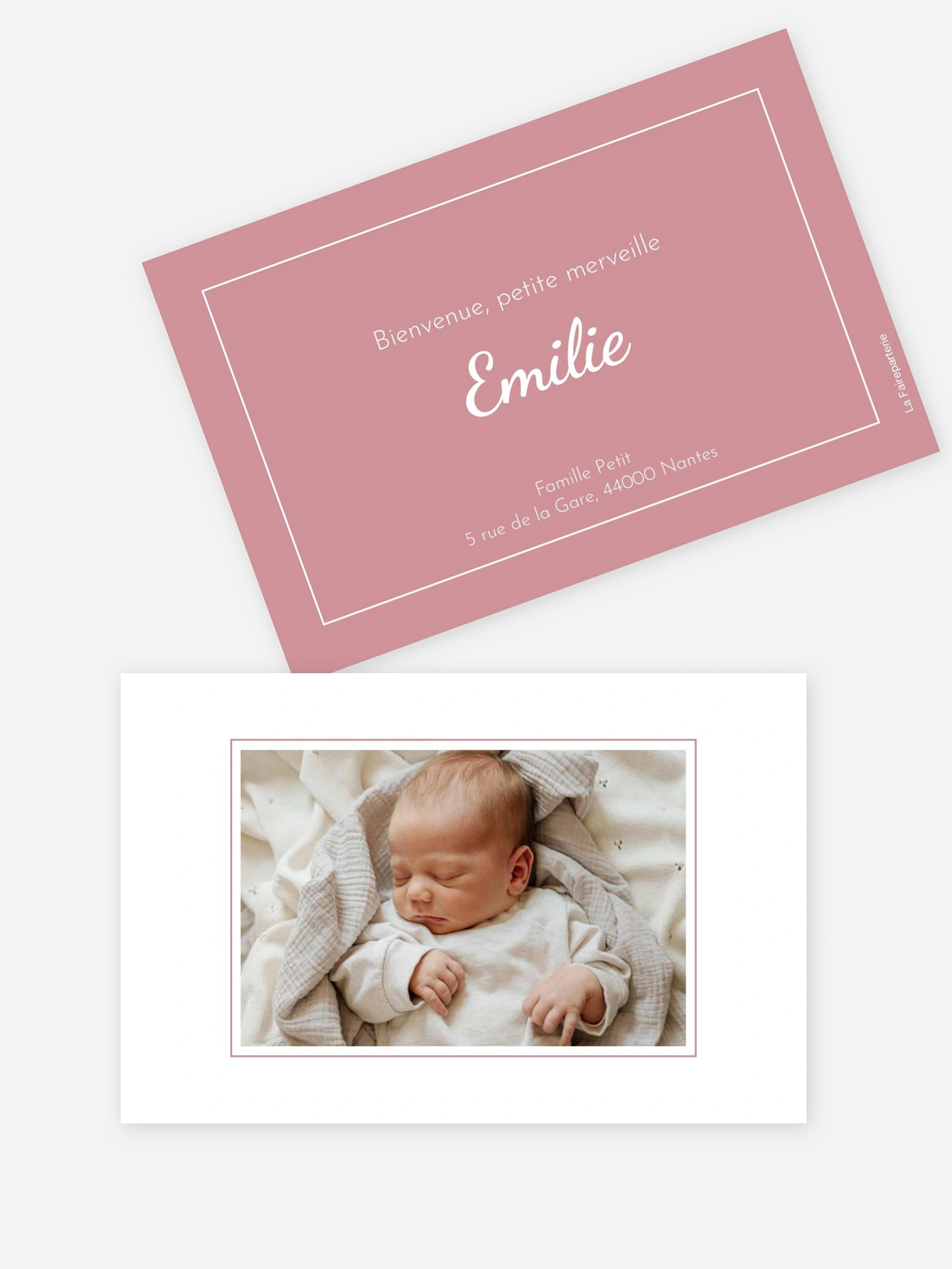 Carte remerciement naissance Simple Joy