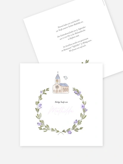 Taufeinladung Segenskranz