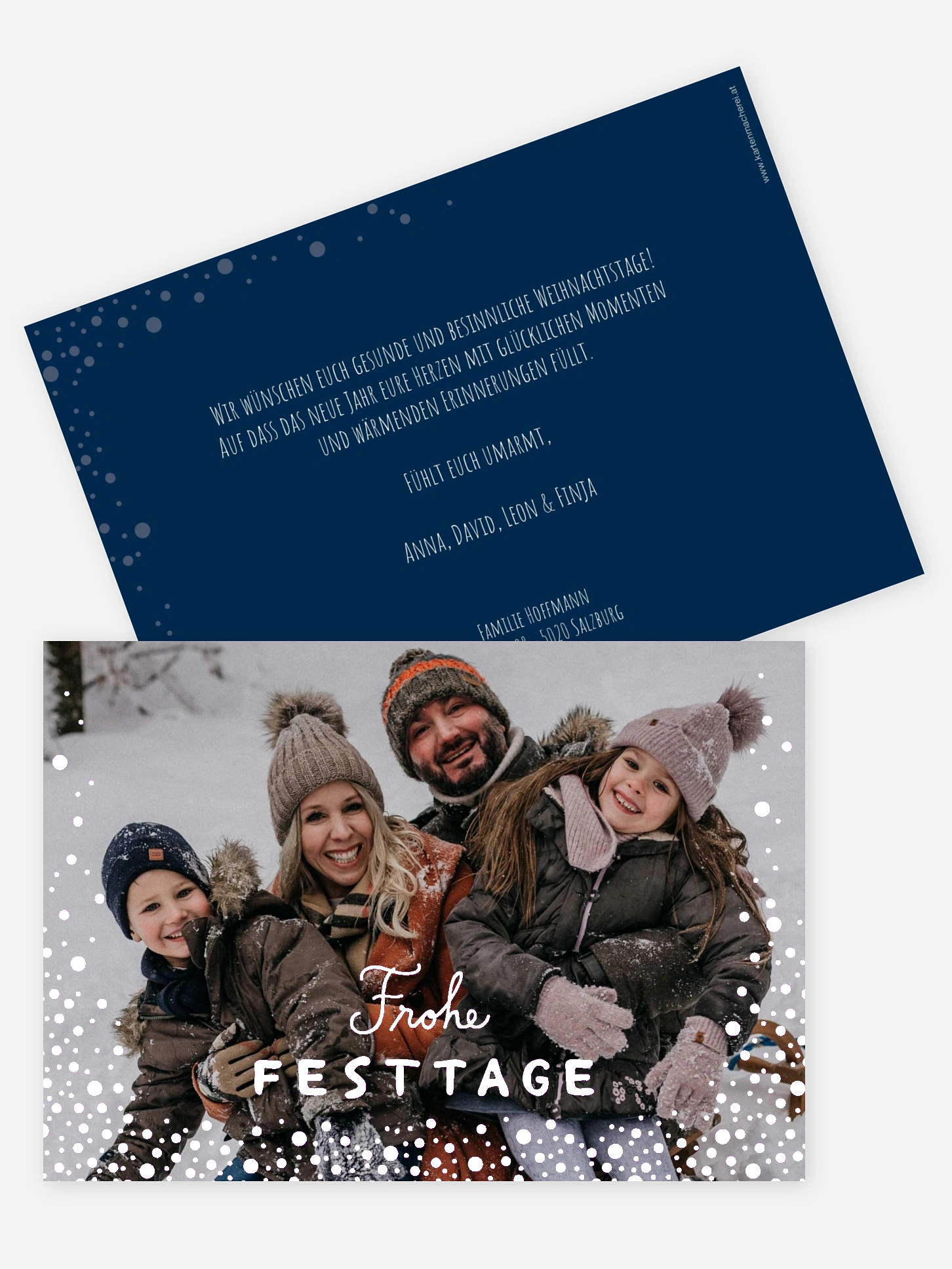 Weihnachtskarte Flockenmeer