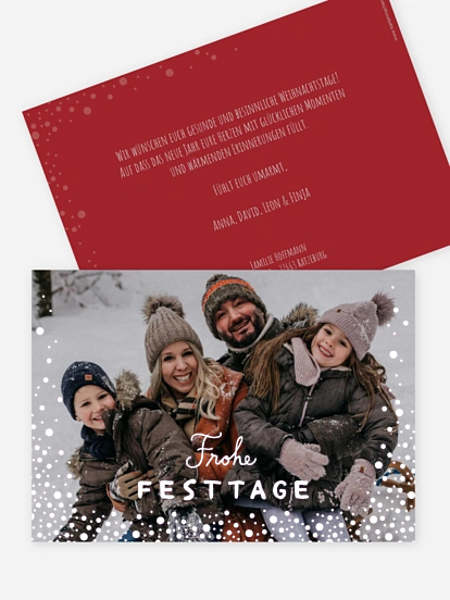 Weihnachtskarte Flockenmeer