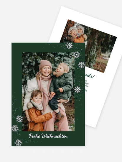 Weihnachtskarte Flockenglanz