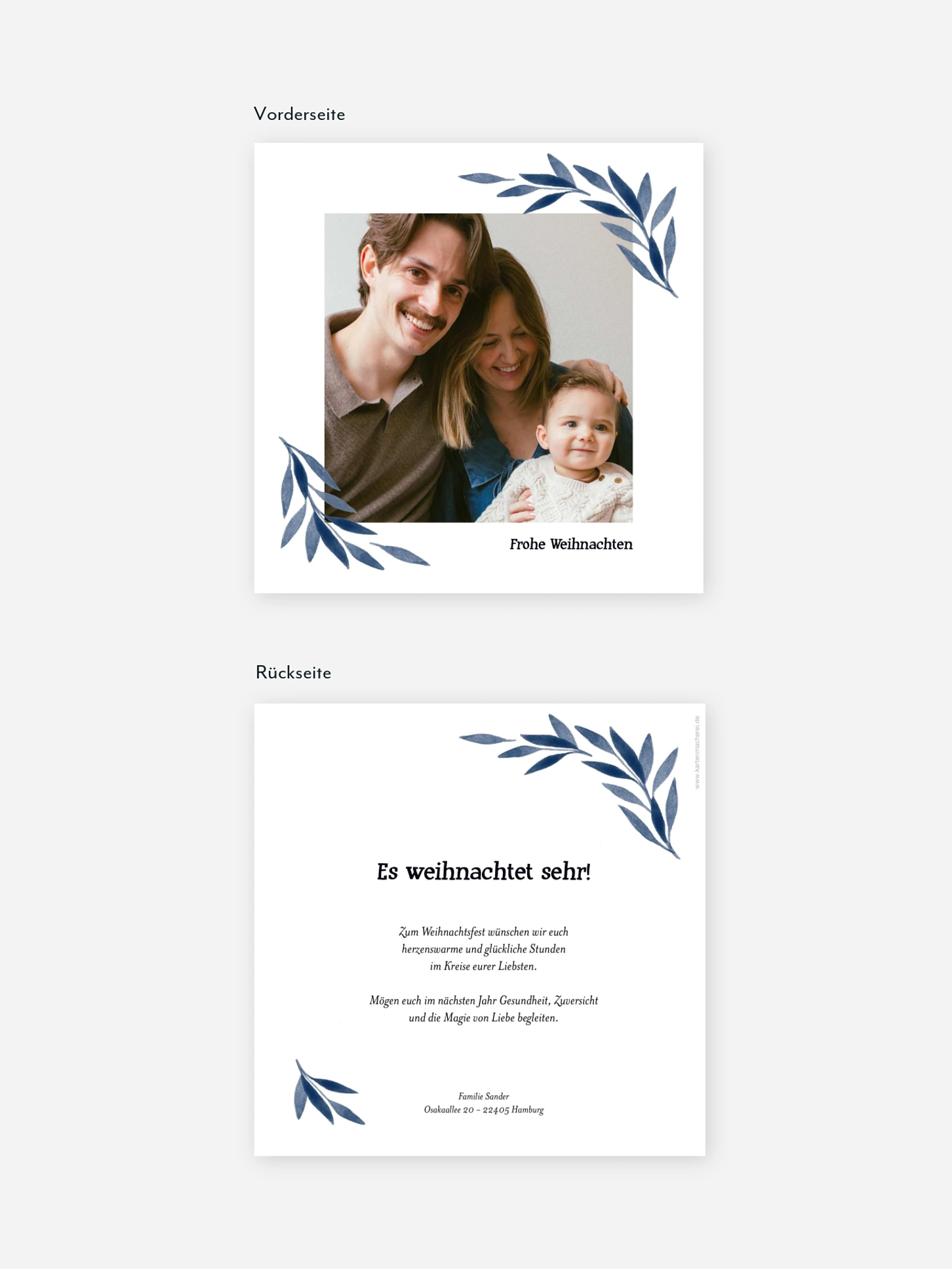 Weihnachtskarte Zarter Winter