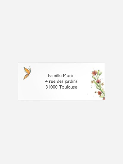 Étiquette expéditeur naissance Famille renard