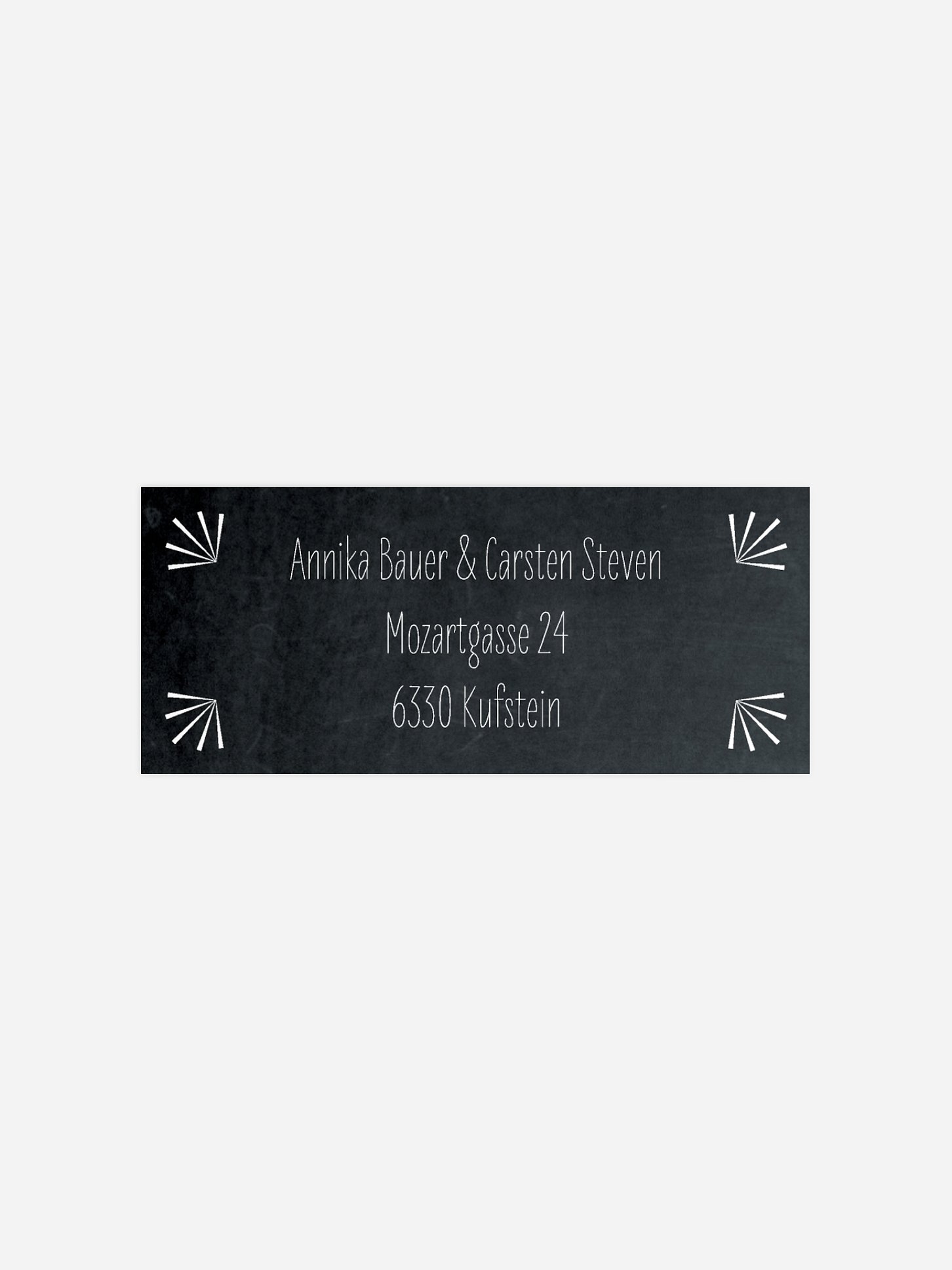 Absenderaufkleber Hochzeit Tafel