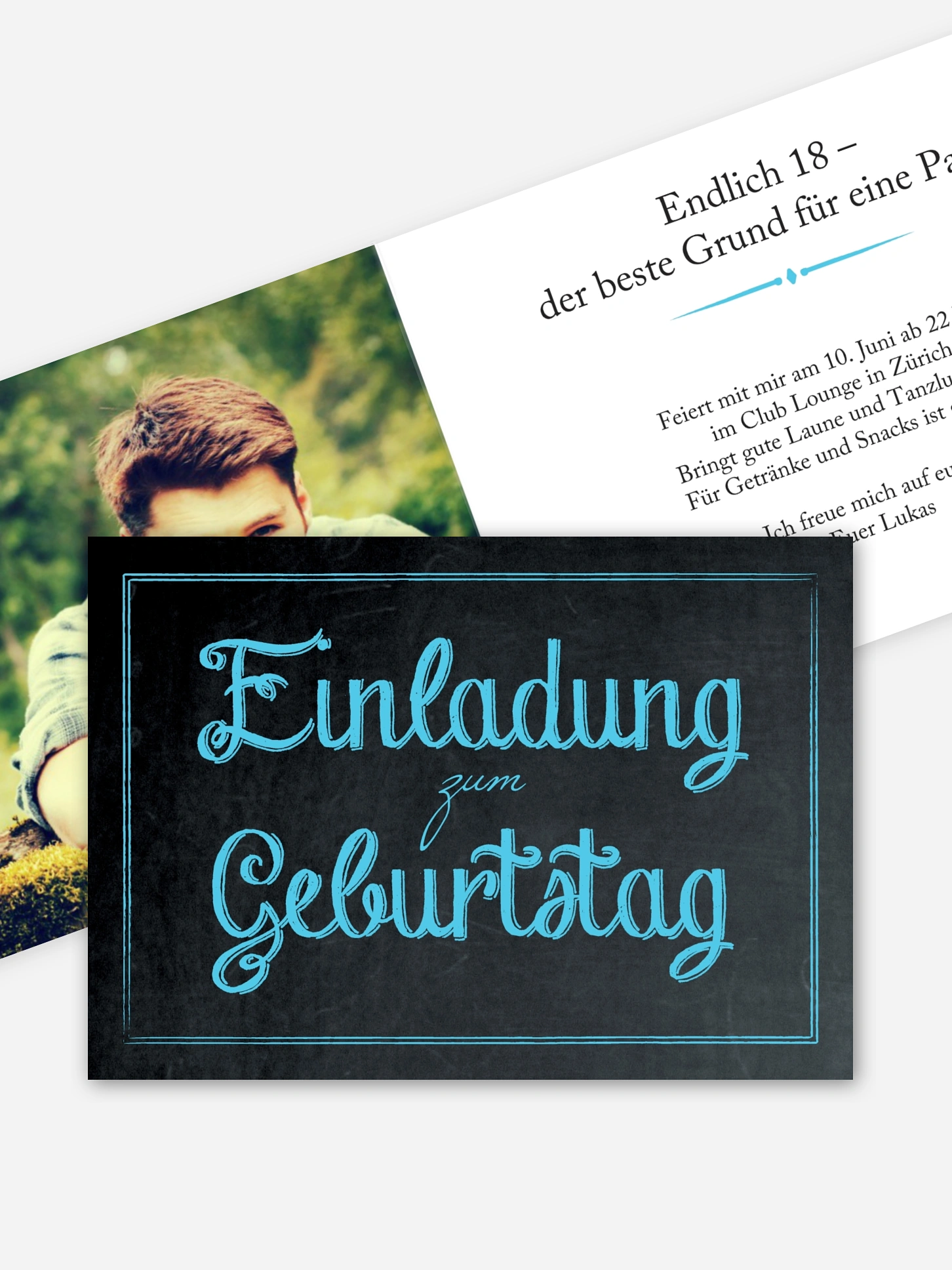 Einladung 18. Geburtstag Tafel