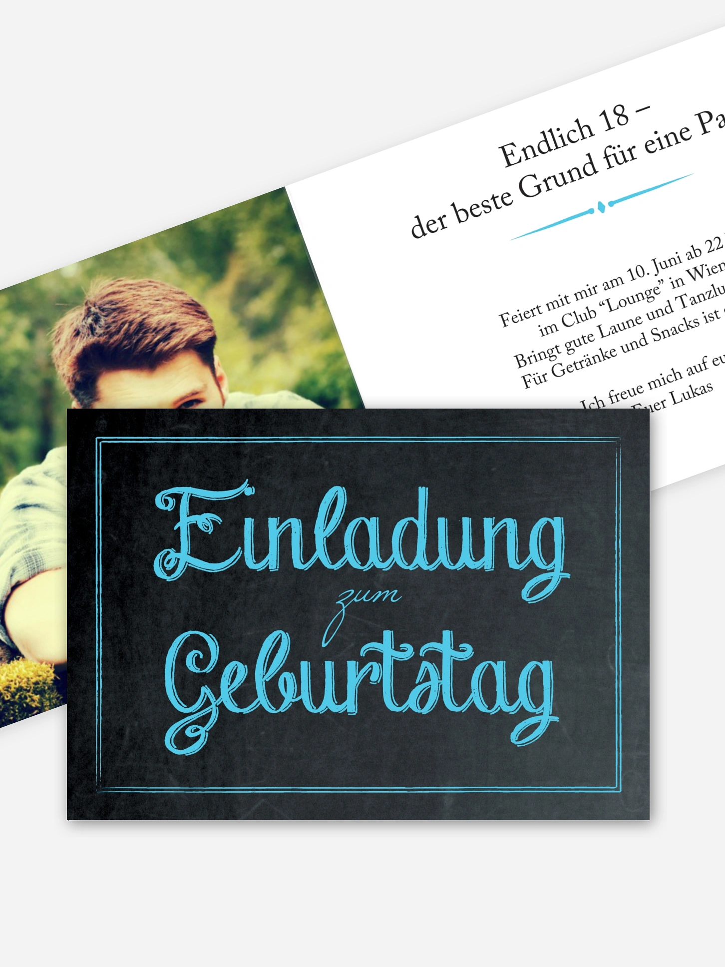Einladung 18. Geburtstag Tafel