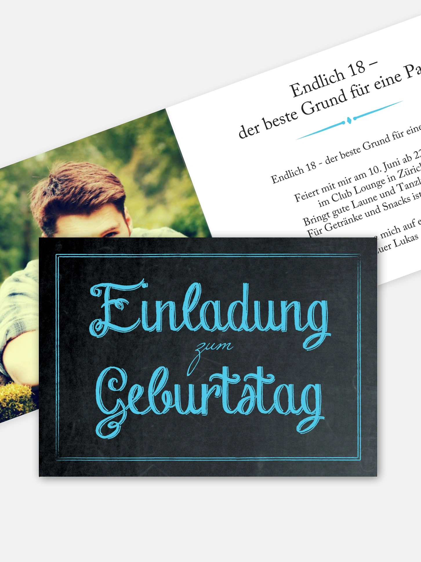 Einladung 18. Geburtstag Tafel