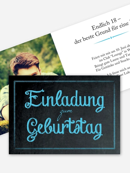 Einladung 18. Geburtstag Tafel