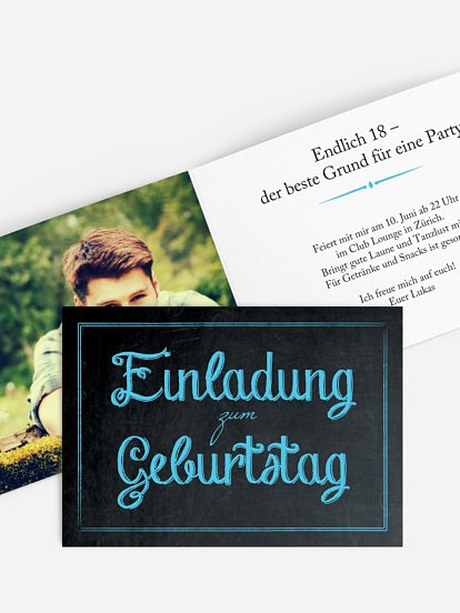 Einladung 18. Geburtstag Tafel