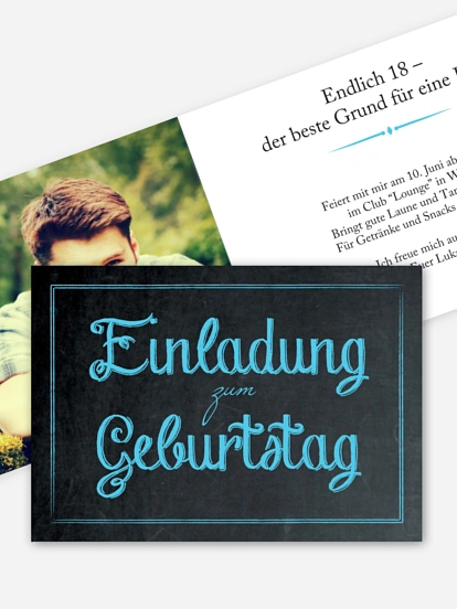 Einladung 18. Geburtstag Tafel