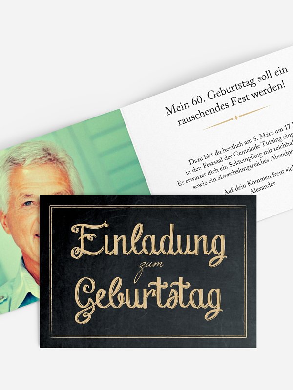 Einladung 60. Geburtstag Tafel
