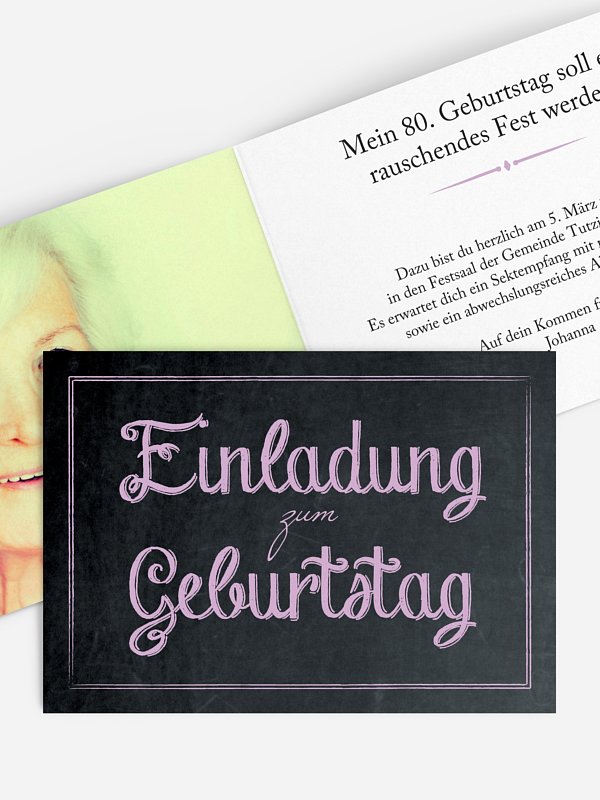 Einladung 80. Geburtstag Tafel