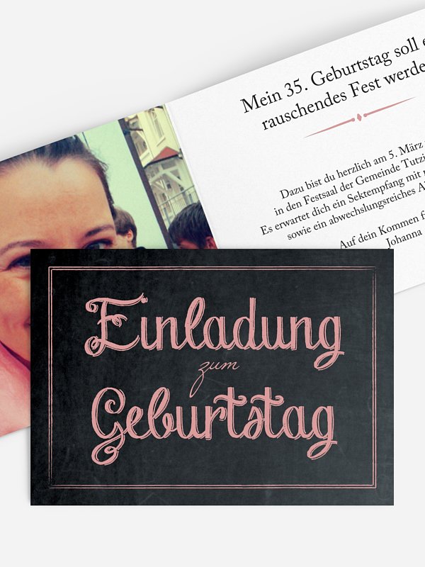 Geburtstagseinladung Tafel