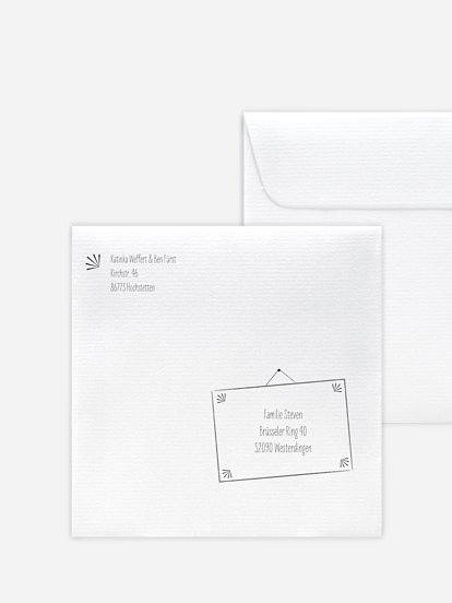 Bedruckter Briefumschlag Hochzeit Tafel