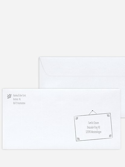 Bedruckter Briefumschlag Hochzeit Tafel