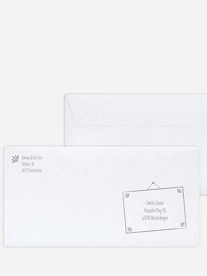 Bedruckter Briefumschlag Hochzeit Tafel
