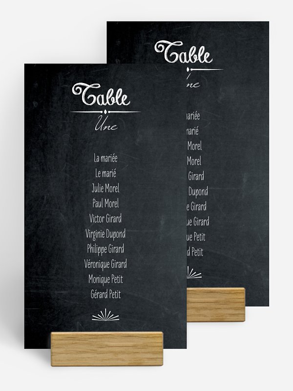 Nom de table mariage Ardoise