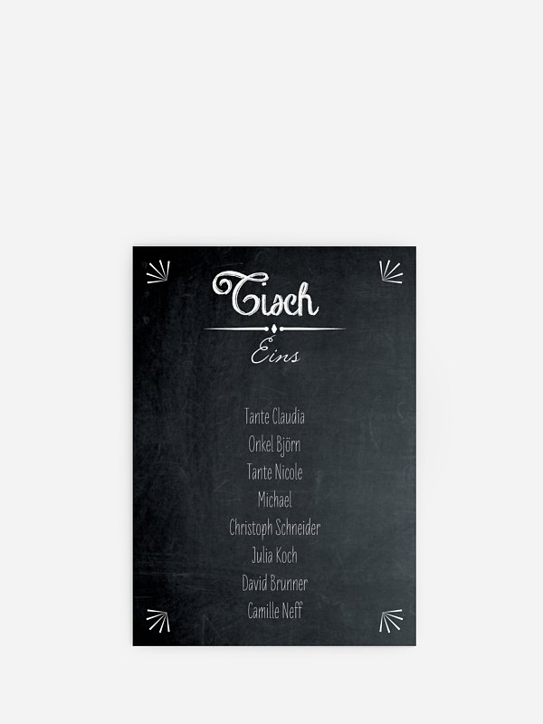 Sitzplan Kreativ Tafel