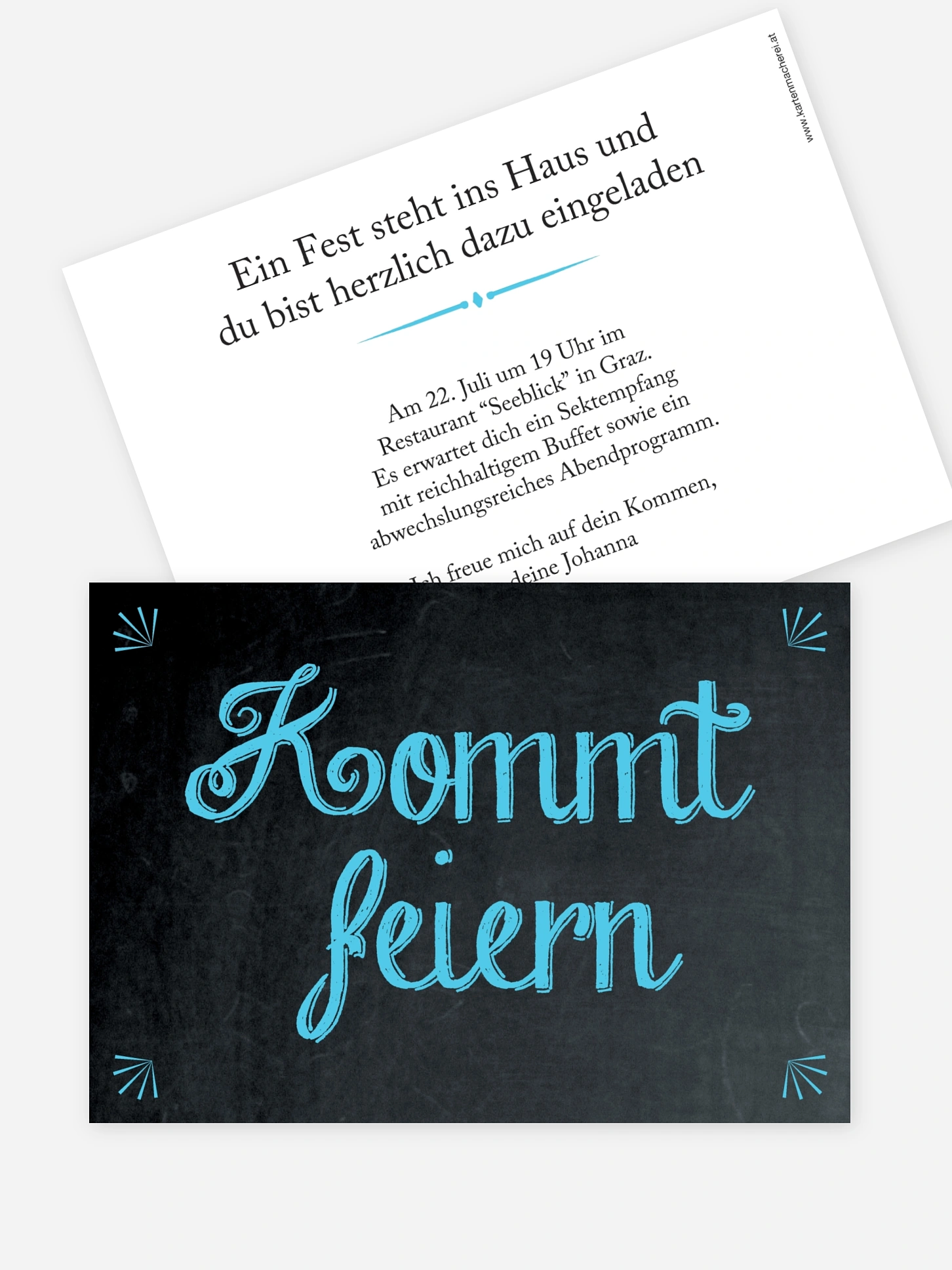 Partyeinladung Tafel