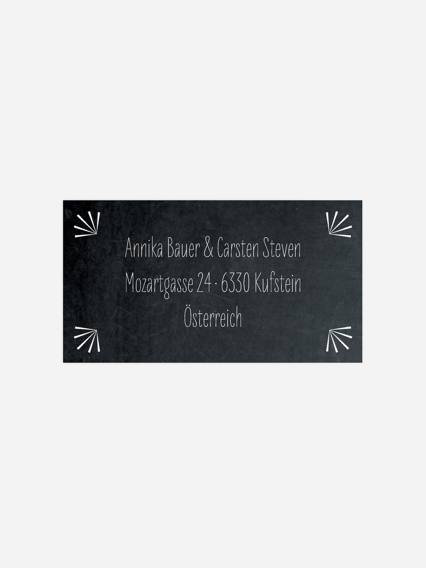 Empfängeraufkleber Hochzeit Tafel