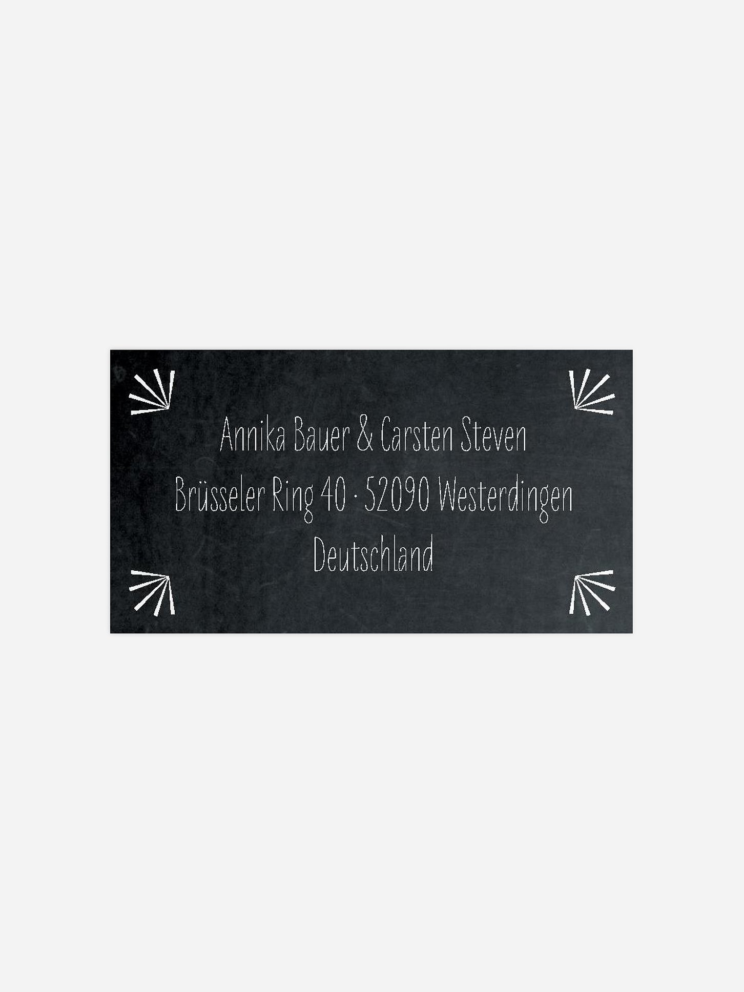 Empfängeraufkleber Hochzeit Tafel