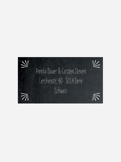 Empfängeraufkleber Hochzeit Tafel
