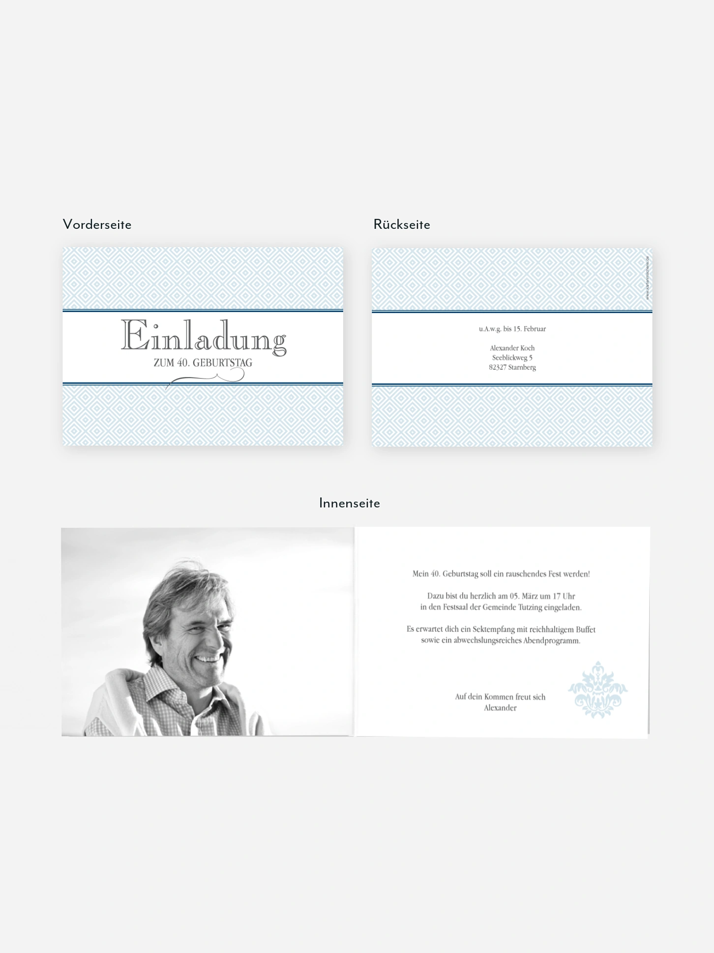 Einladung 40. Geburtstag Prachtvoll